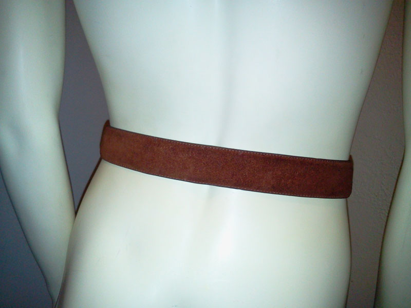 Vintage 1990's Suede/Leather Belt with Faux Pearls