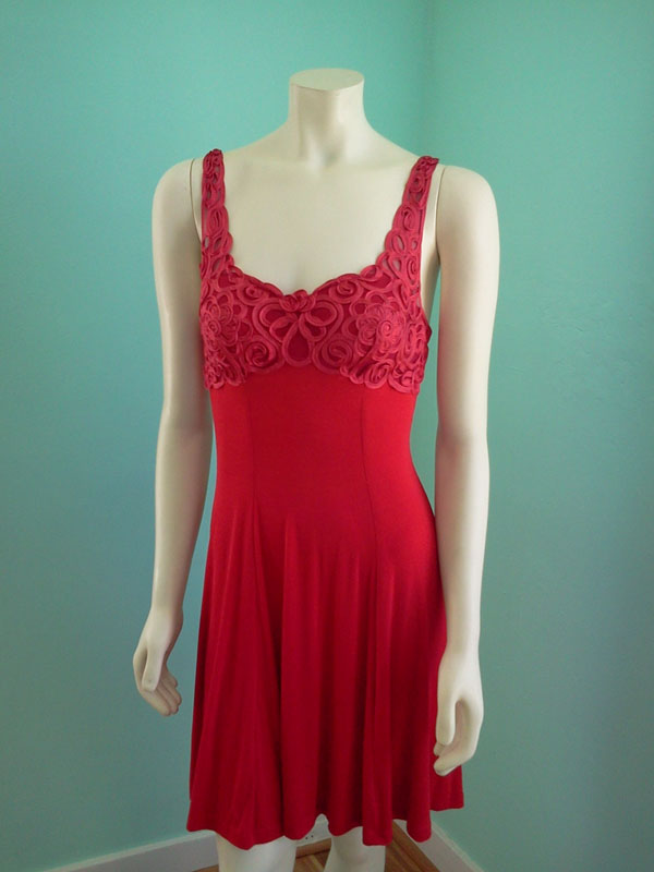 Vintage 1990's  Valentine Red Sultry Dress by CaRina