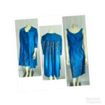Vintage 1950’s Royal Blue Satin Dress and Coat Ensemble