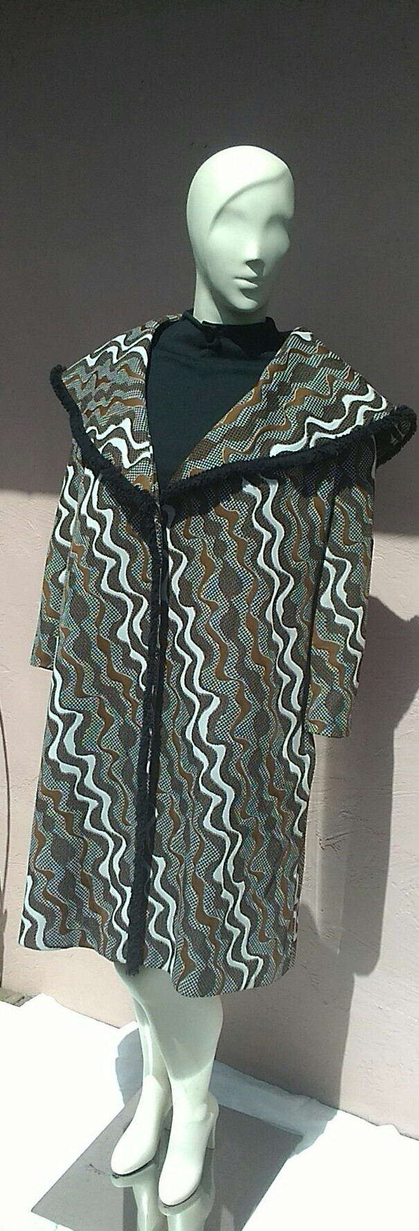 Vintage 1960's Fabulous Geometric Dress Coat Suit Ensemble by Designer Alfred Werber