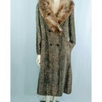 Vintage 1960’s Leopard Fur Faux Coat with Genuine Fox Fur- Union Made