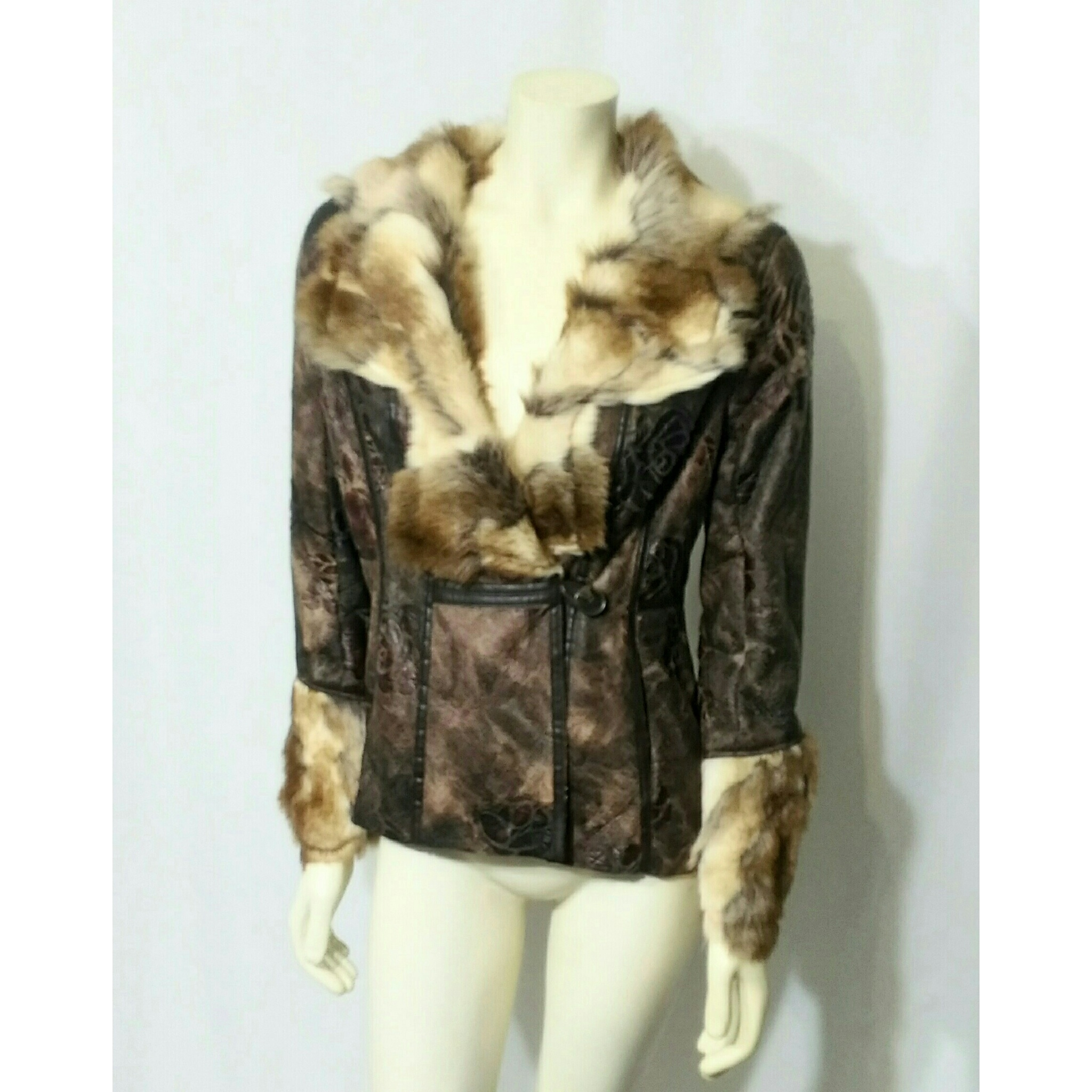 Vintage 1980's Cache Brown Faux Suede Fur Jacket NWT