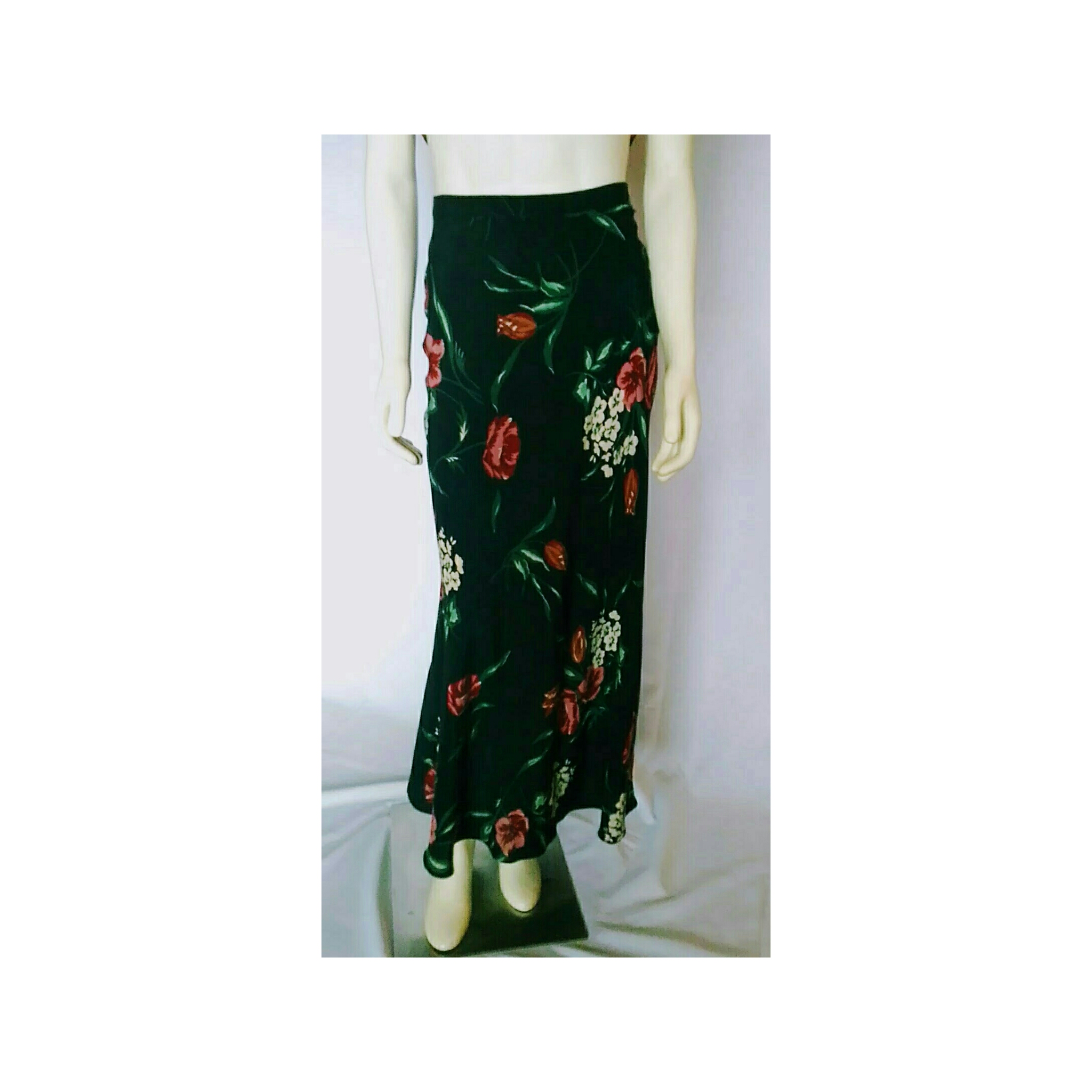Vintage 1980's  Floral Two Piece, Trumpet Skirt & Top by Kazu Apparel