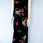 Vintage 1980’s  Floral Two Piece, Trumpet Skirt & Top by Kazu Apparel