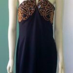 Vintage 1980’s Lillie Rubin Couture Black Sequins & Copper Bead Dress