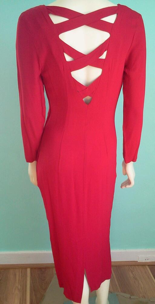 Vintage 1990 Sultry Sexy Lipstick Red Dress by Designer Jonathan Martin