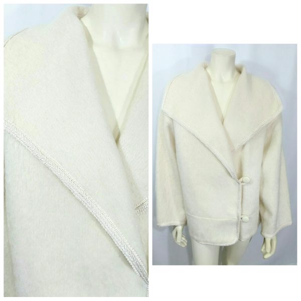 Vintage 1980's Christian Dior Cream Mohair Jacket; Dior Mohair Cream Jacket