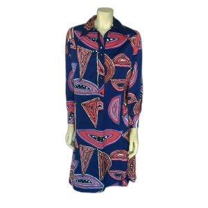 Vintage 1960's Lavin Geometric Print Shirtwaist Dress