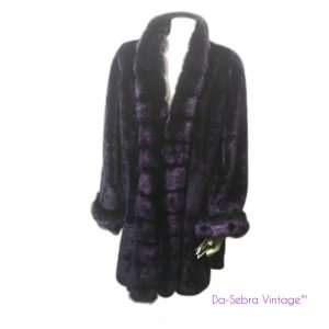 Vintage 1980's Boulevard East Purple Faux Fur Coat