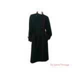 Vintage 1980’s Mr. Fred Luxurious Black & Red Belted Coat
