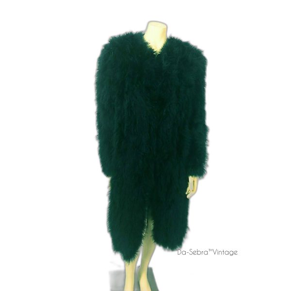 Vintage 1980's Sonia Rykiel Black Marabou Feather Coat