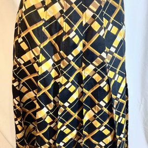 Vintage 1960s Emanuel Ungaro Silk Pleated Plaid Skirt