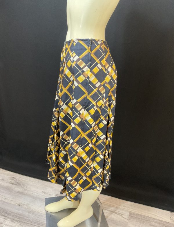 Vintage 1960s Iconic Emanuel Ungaro Pleated Silk Midi Skirt