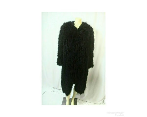 Vintage 1980's Sonia Rykiel Black Marabou Feather Coat